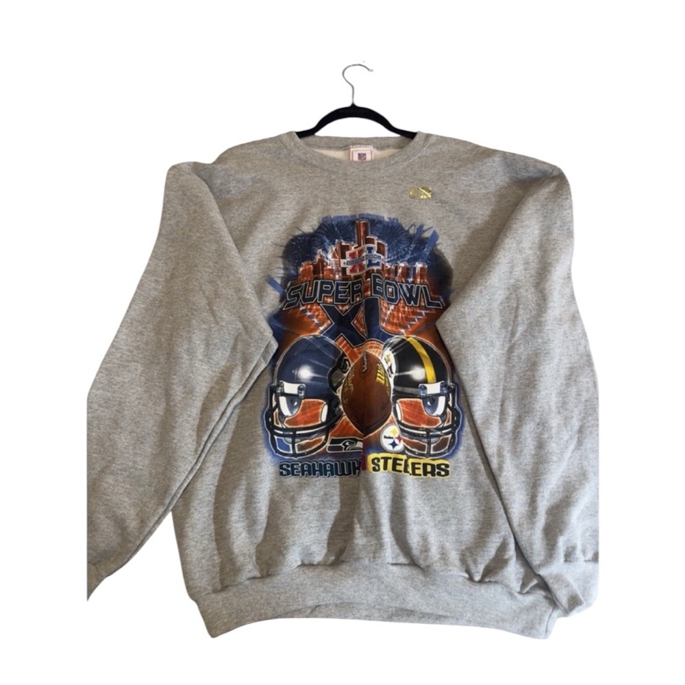Seahawks Steelers NFL Super Bowl‎ XL Sweatshirt Adult L